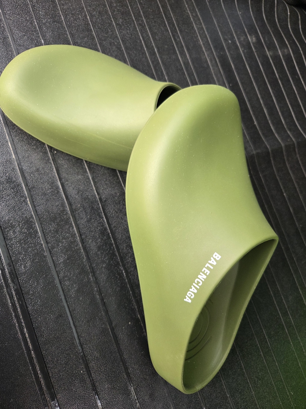 Balenciaga Olive Green Slide Clogs - Picture 1 of 7